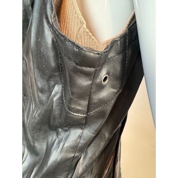 Miley Cyrus & Max Azria Black Faux Leather Vest XL - Picture 9 of 16